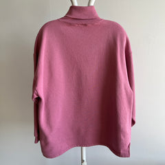 1980s Bridesmaid's Pink Mauve Turtleneck Sweatshirt