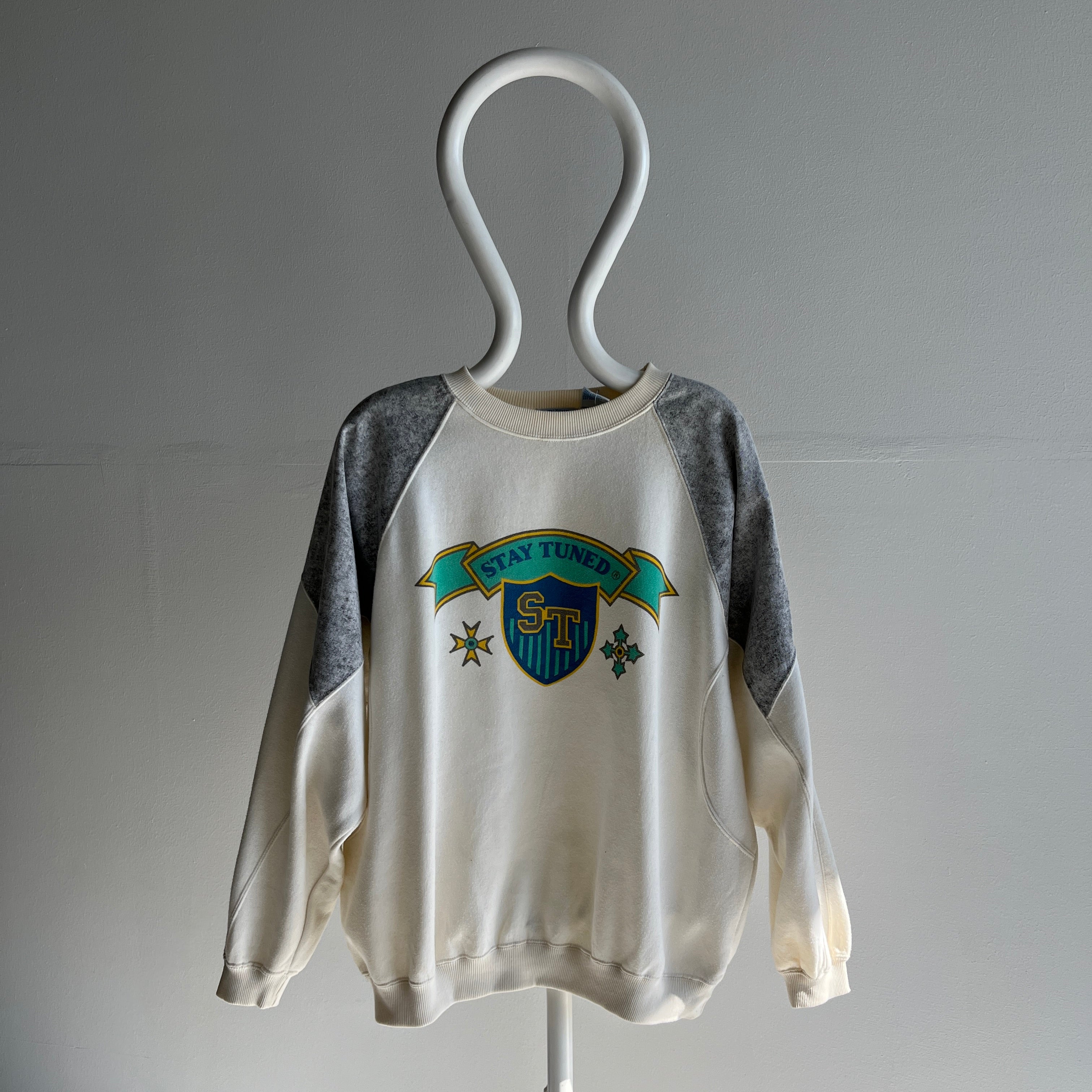 1980s Stay Tuned Color Block Sweatshirt