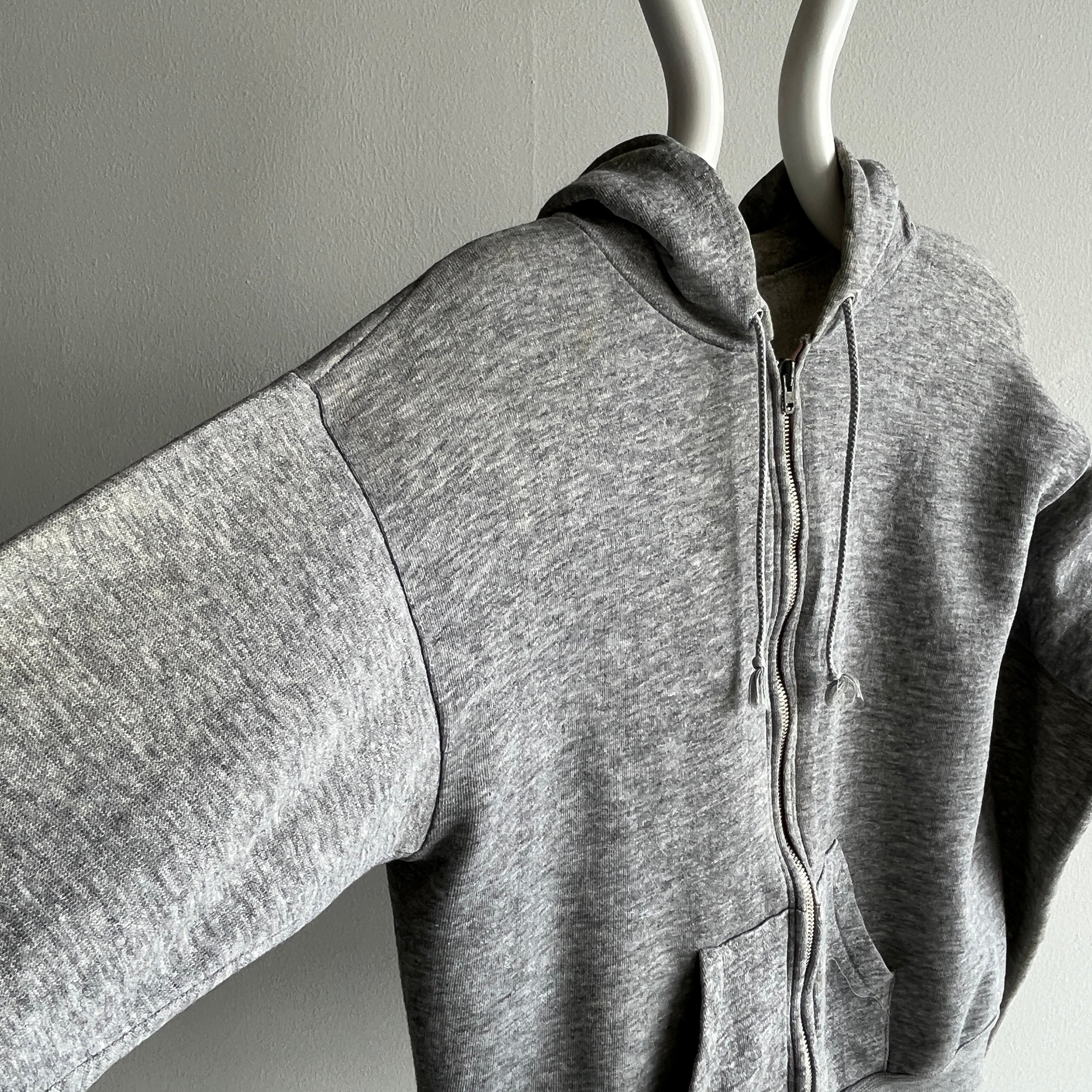 1980s Age Stained Gray Zip Up Hoodie by Healthknit