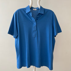 1980s Blank Blue Polo Style Shirt