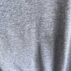 1980s Slouchy Thin Blank Gray Lightweight Sweatshirt