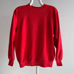 1970s Strawberry Red Raglan with Contrast Stitching