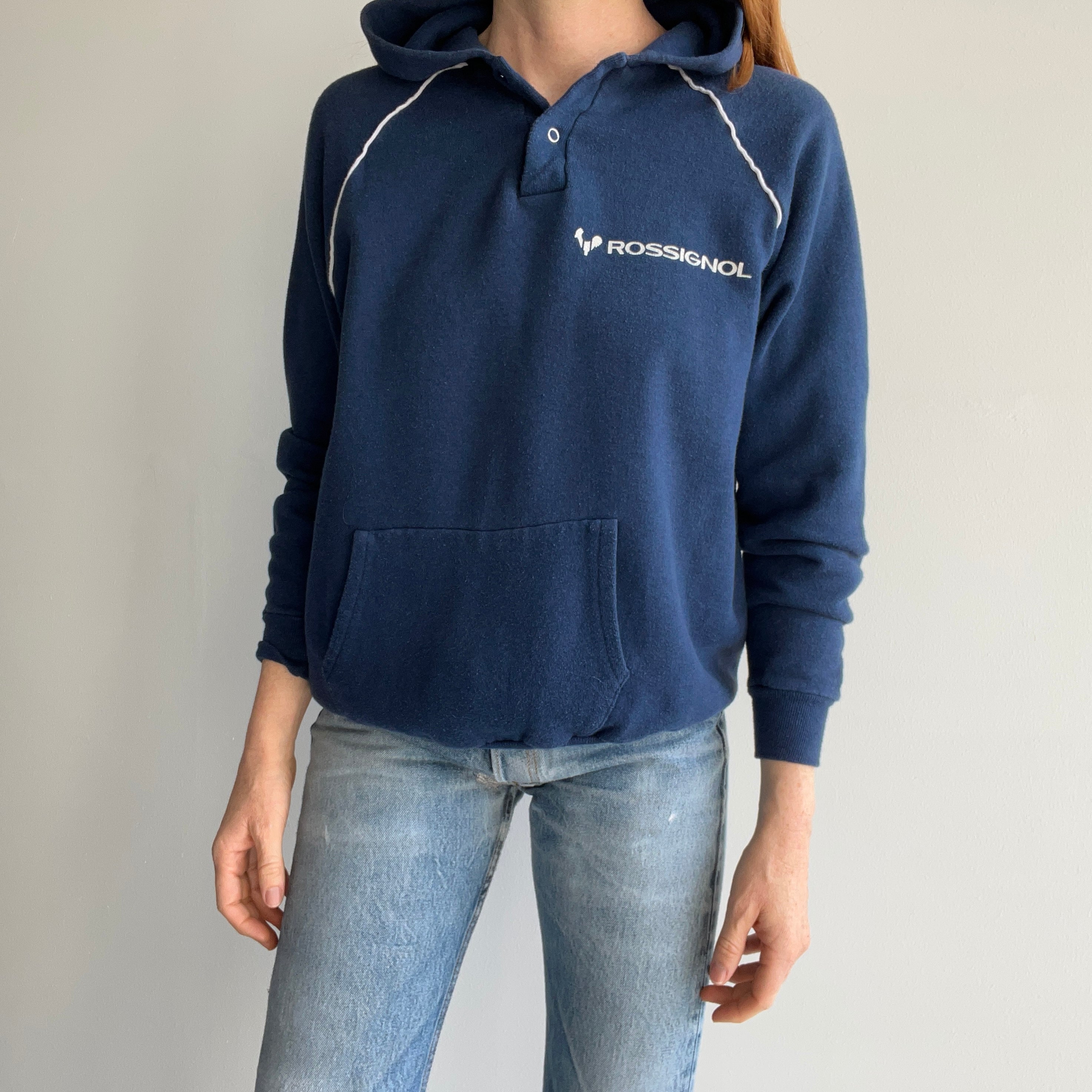 1970/80s Rossignol Ski Henley Hoodie - Oh My!