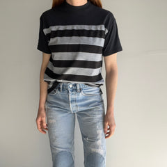 1980s Striped and Color Blocked T-Shirt
