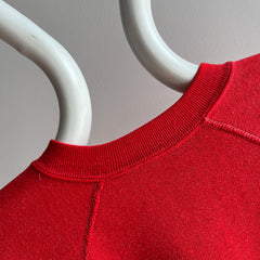 1970s Strawberry Red Raglan with Contrast Stitching