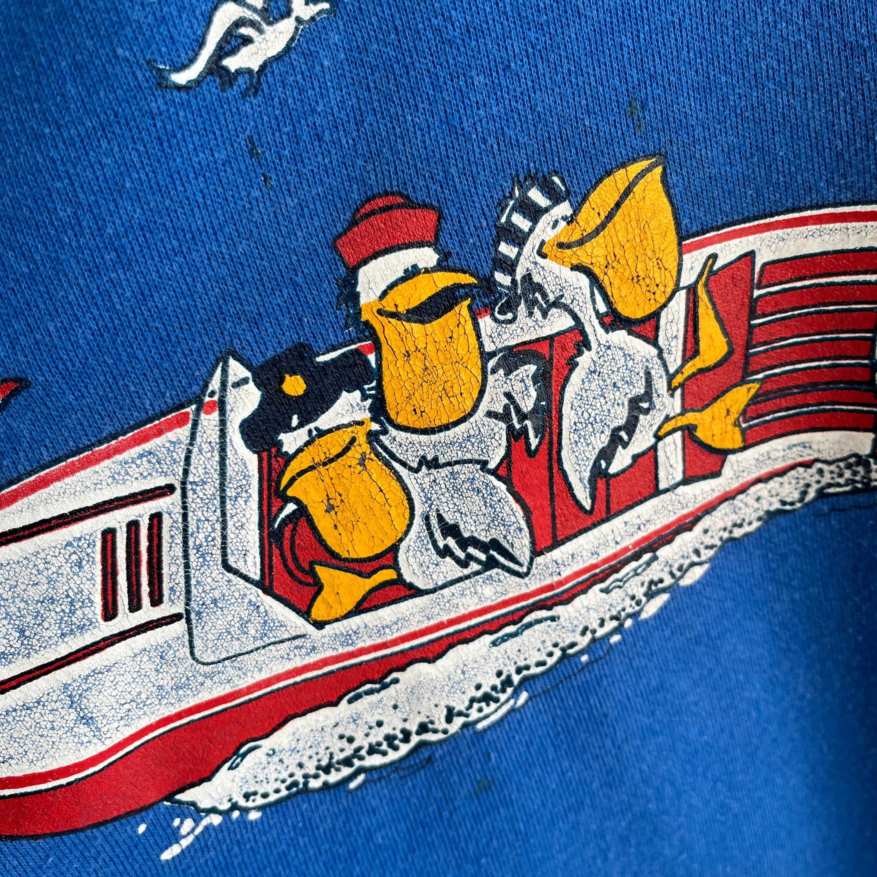 1980s Pelicans on a Speedboat Sweatshirt