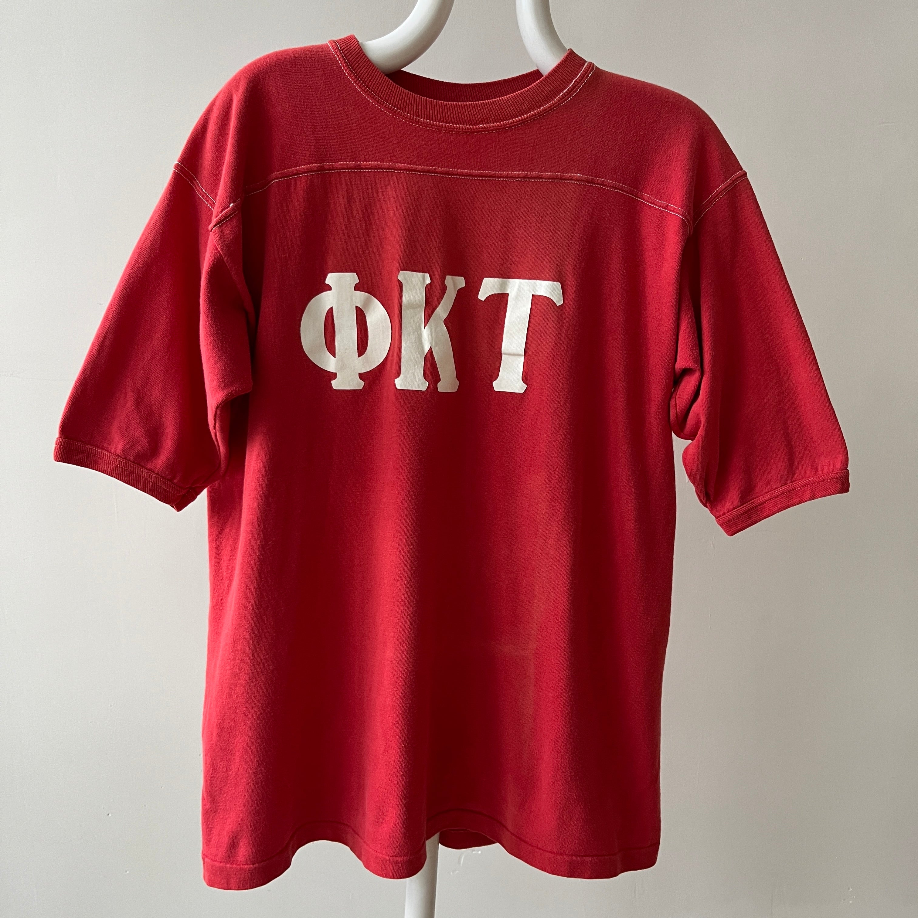 1960s/70s Red Football Style Sorority T Shirt