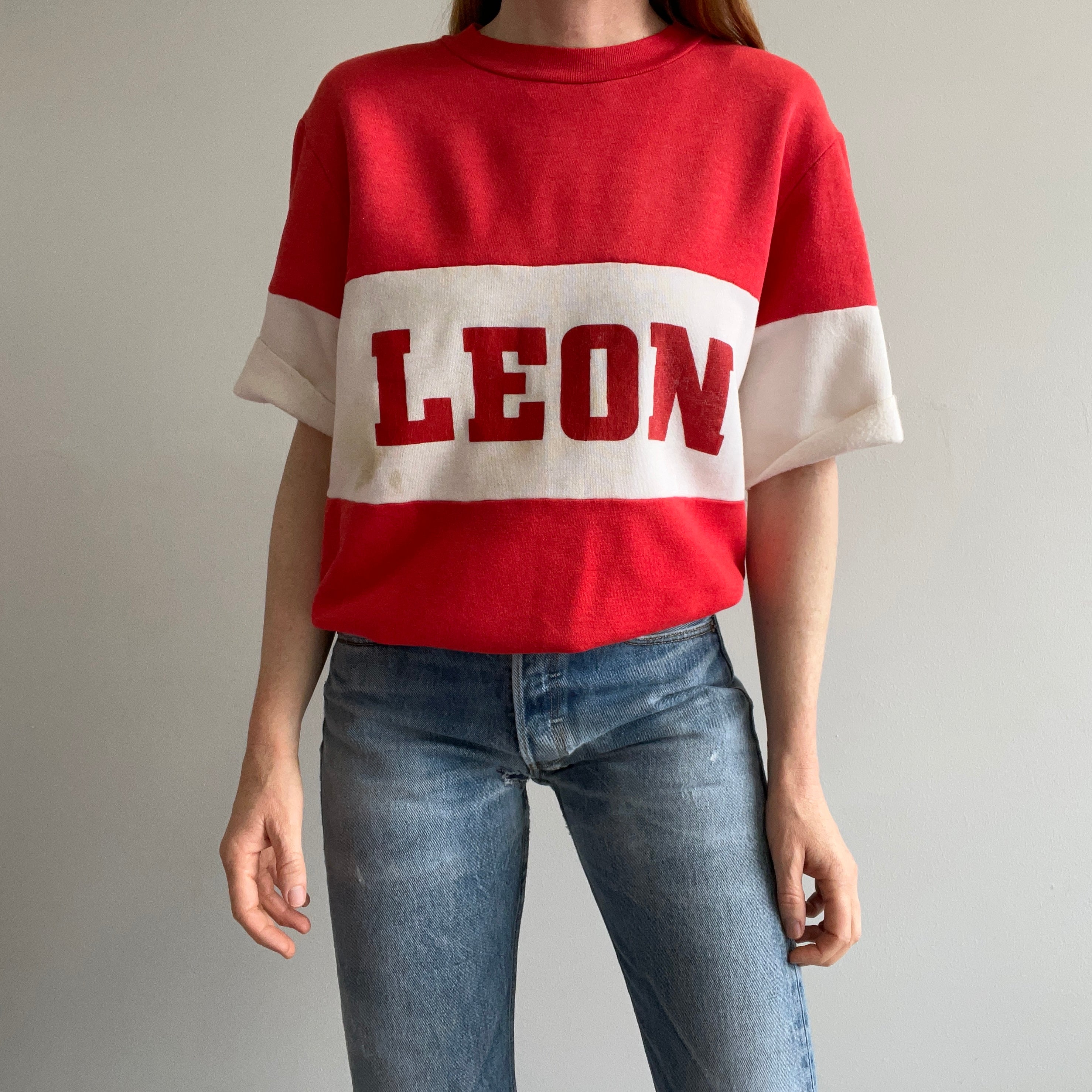 1980s LEON Color Block Sweatshirt