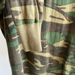 1980s Duofold Super soft camo Thermal Henley with Mismatching Buttons