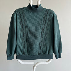 1980s Cable Knit Mock Neck Sweatshirt - Yes Please!