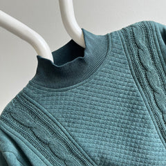 1980s Cable Knit Mock Neck Sweatshirt - Yes Please!