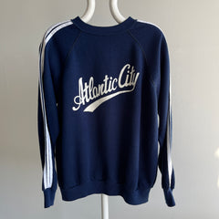 1970s Atlantic City Triple Stripe Warm Up Sweatshirt - Oh My