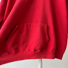 1970s Thrashed Red Raglan Hoodie