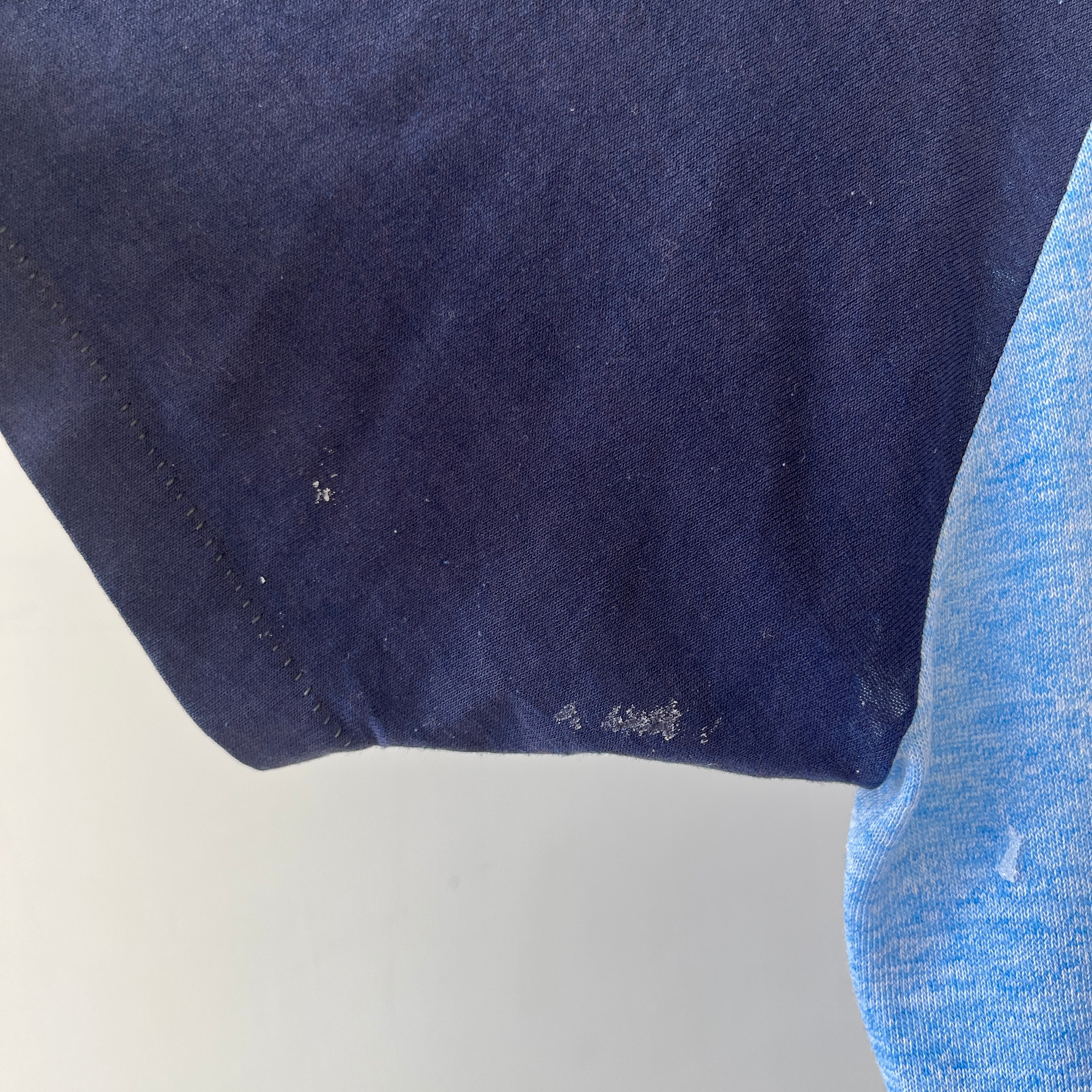 1970s Two Tone Blue Blank T Shirt