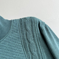 1980s Cable Knit Mock Neck Sweatshirt - Yes Please!
