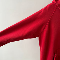 1970s Thrashed Red Raglan Hoodie