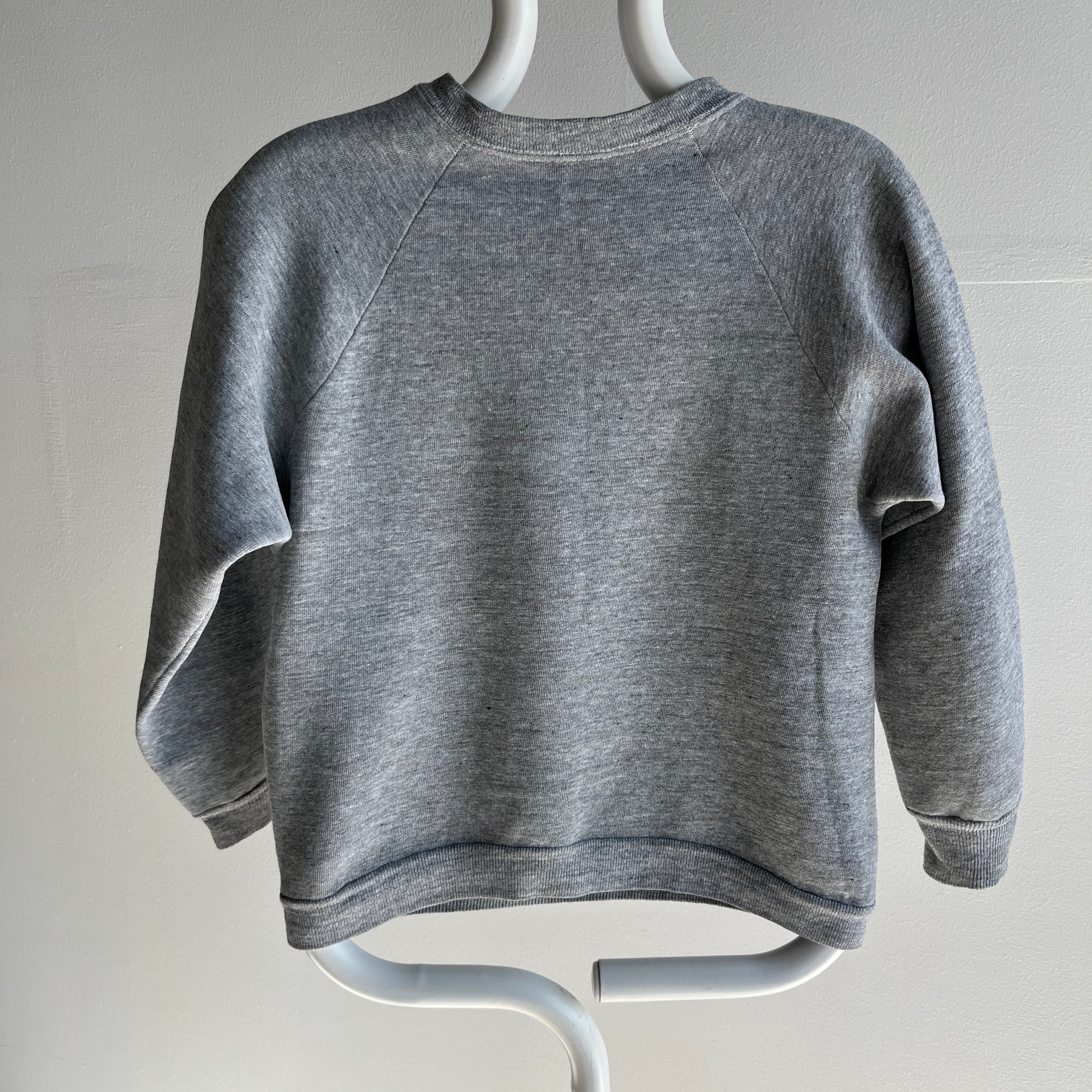1970s Smaller Russell Brand Blank Gray Sweatshirt - It has a stain