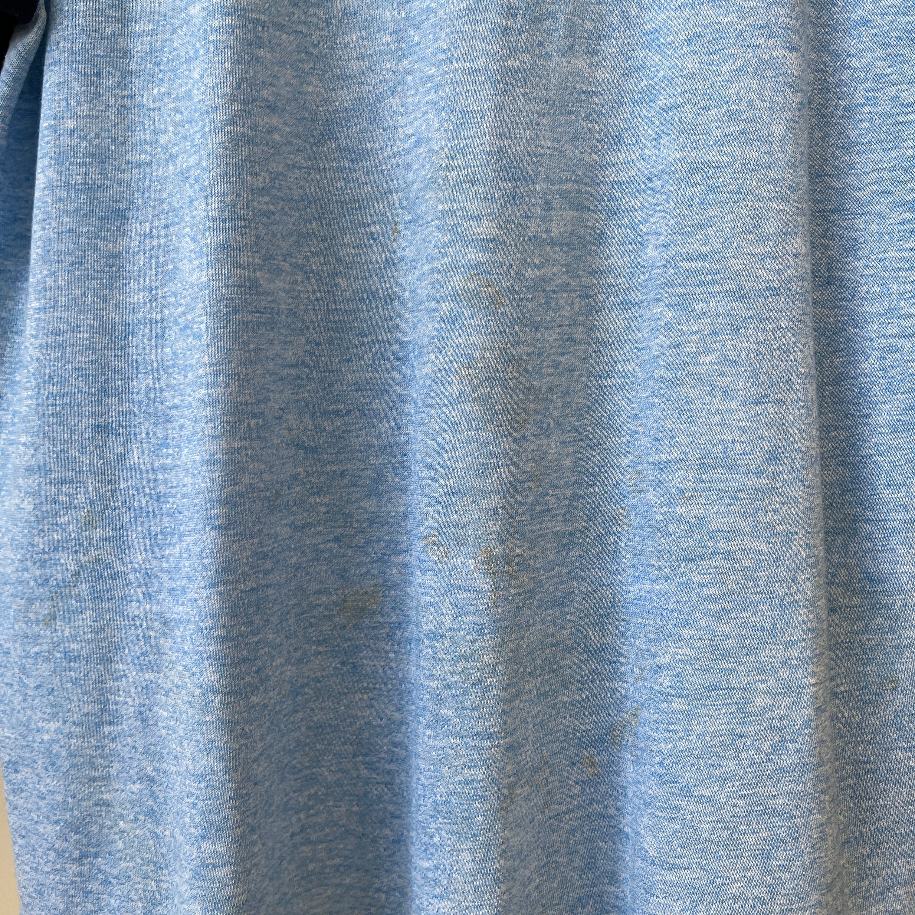 1970s Two Tone Blue Blank T Shirt