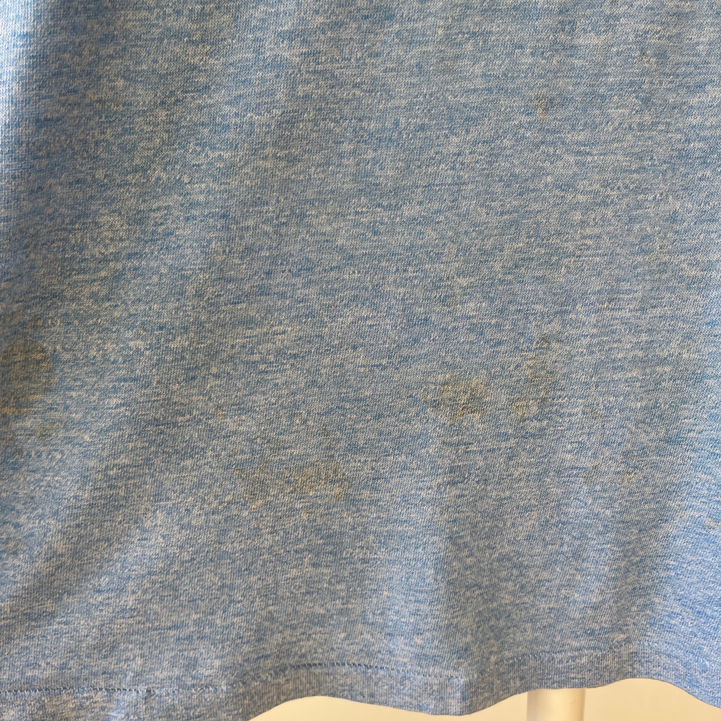 1970s Two Tone Blue Blank T Shirt