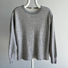 1970/80s Gray Double Lined Poly Long Sleeved Thermal