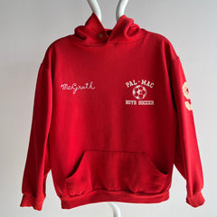 1970s Russell Brand Chain Stitched Rad Red Hoodie - Sun Faded - IYKYK