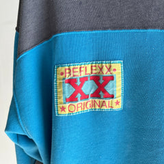 1980/90s Really Random Color Block Sweatshirt with a Fuzzy 