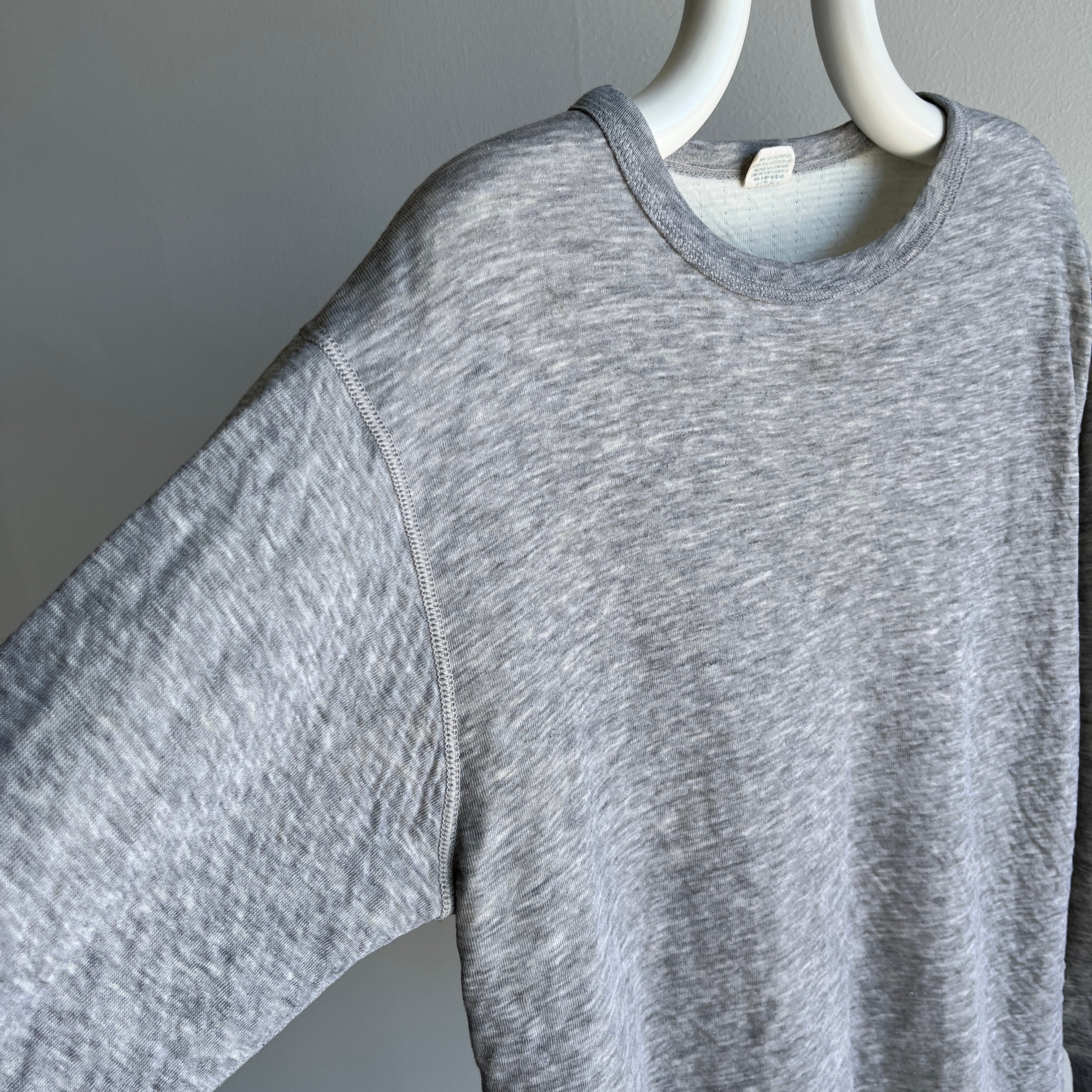 1970/80s Gray Double Lined Poly Long Sleeved Thermal