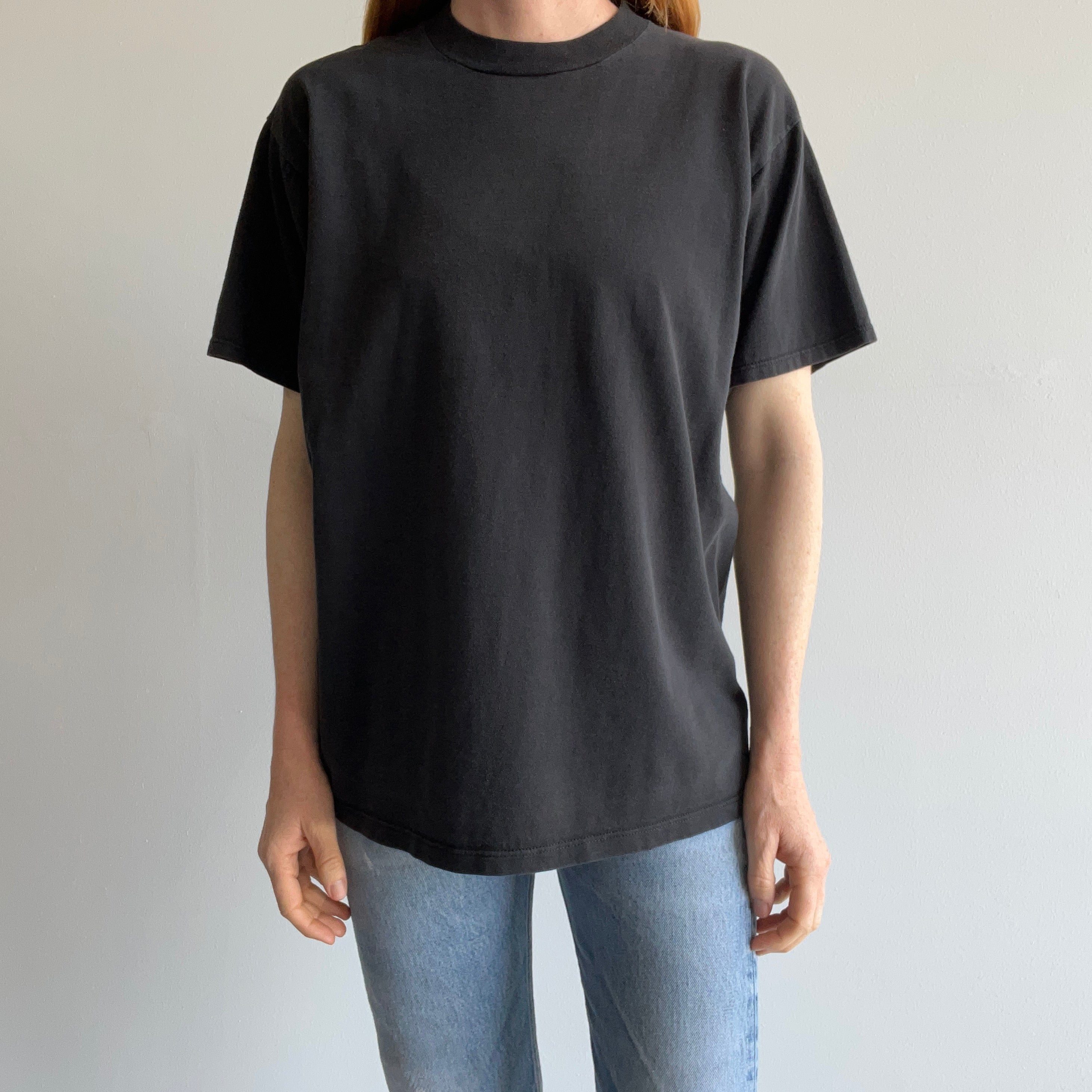 1980s Blank Black Jerzees T-Shirt - USA Made