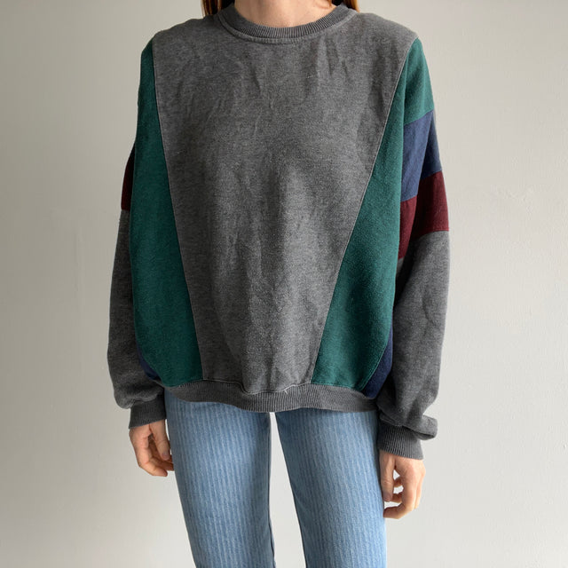 1980/90s Color Block Re-Dyed Sweatshirt