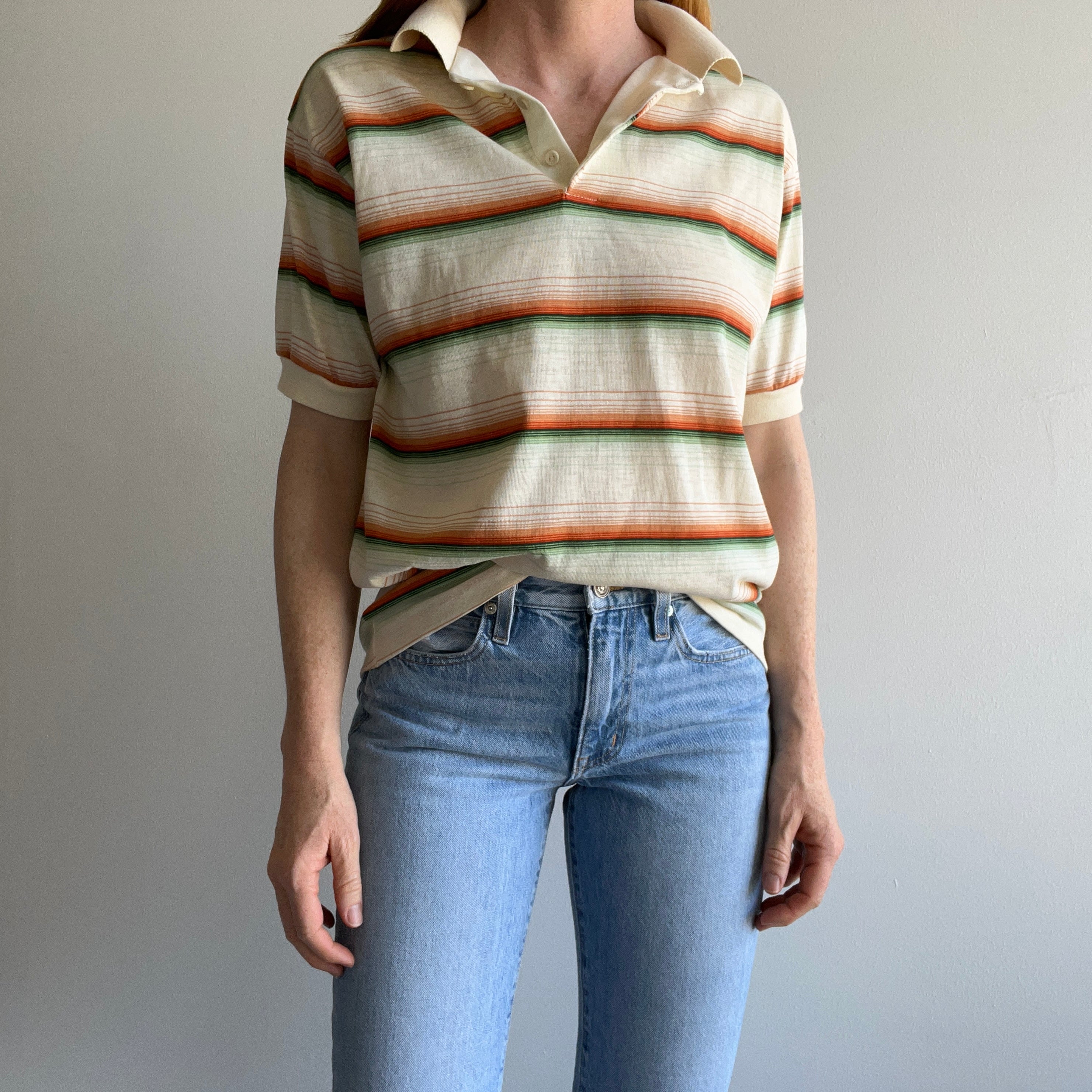 1970/80s Striped Polo Shirt by Kings Road/Sears