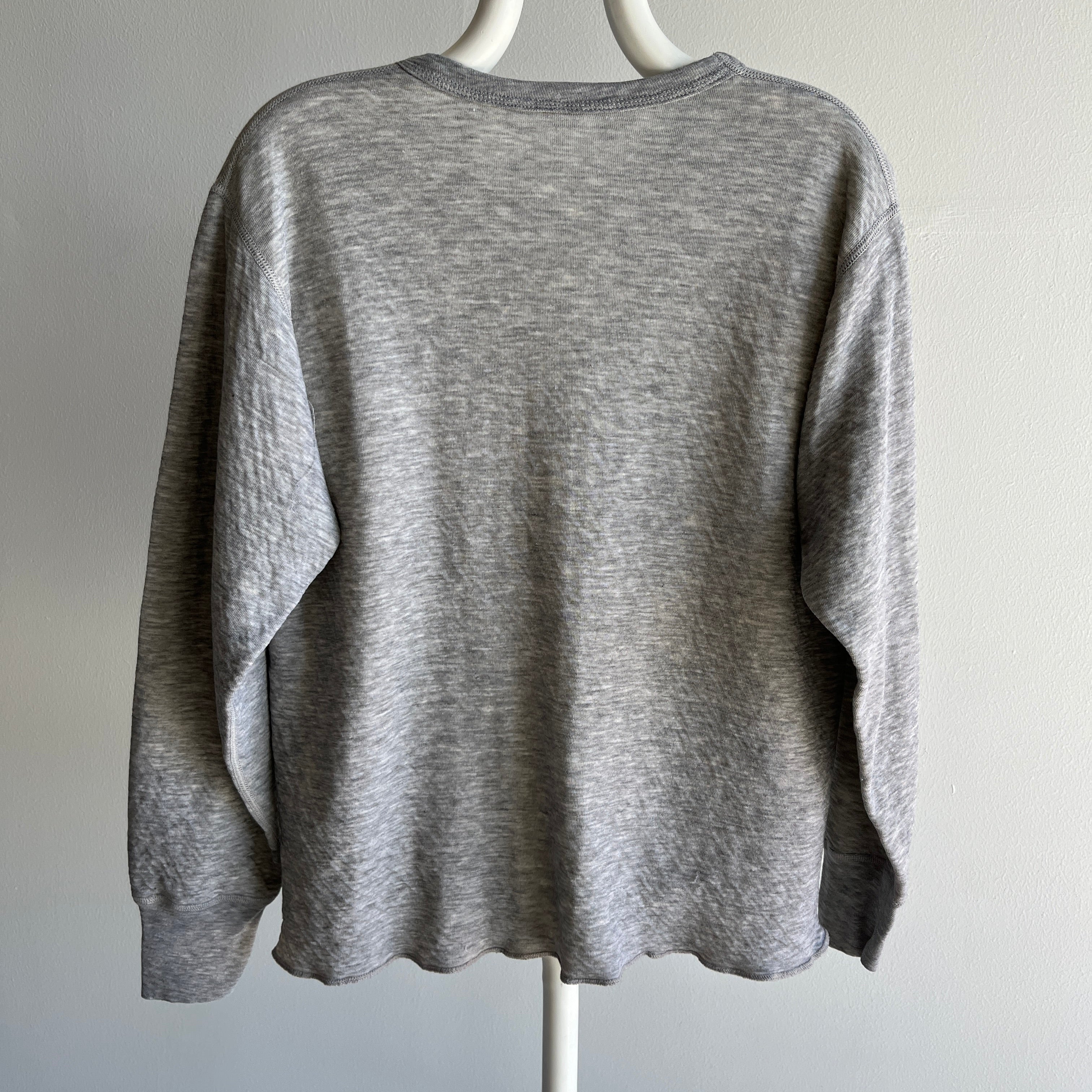 1970/80s Gray Double Lined Poly Long Sleeved Thermal