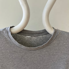 1980s Blank Grey Pocket T Shirt