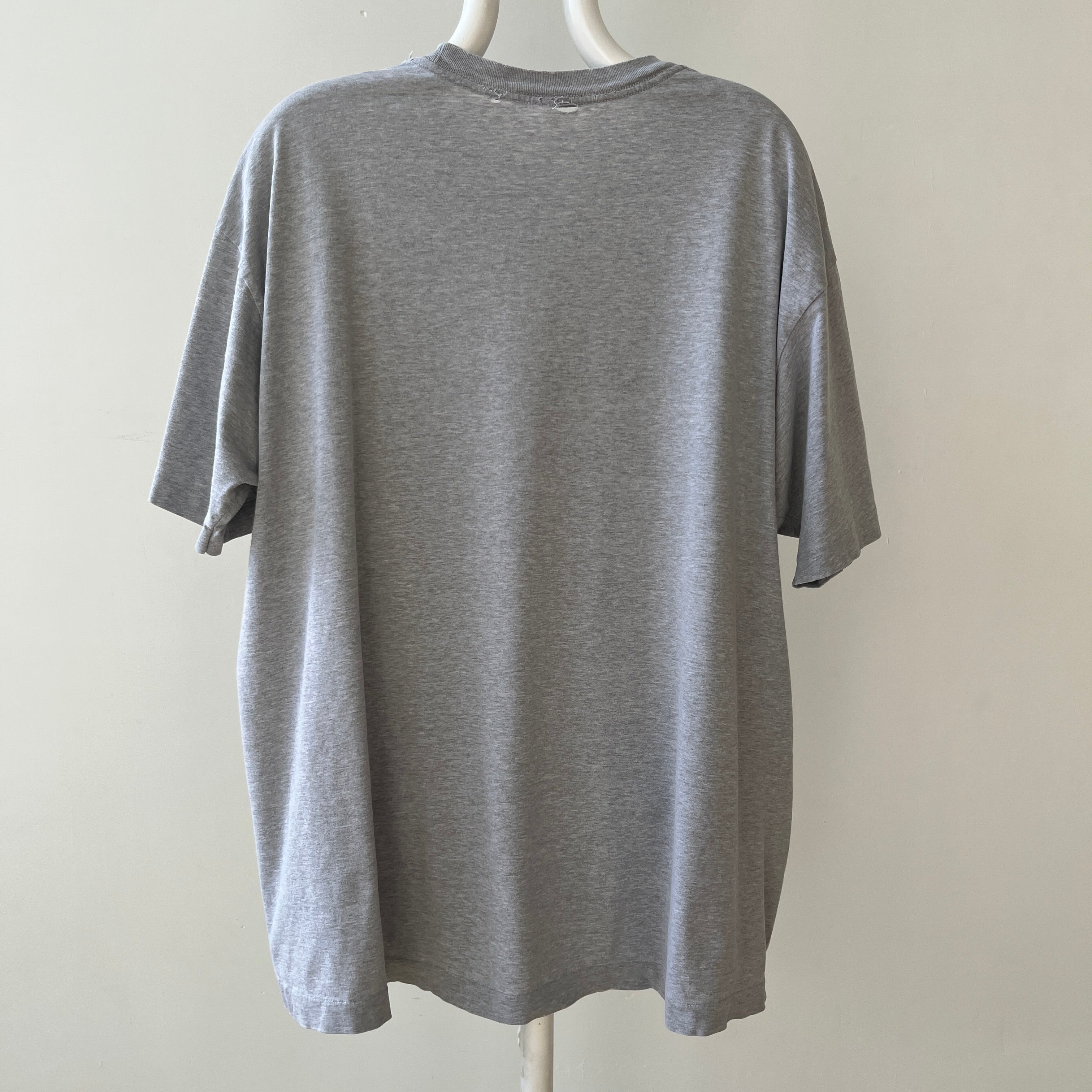 1980s Blank Grey Pocket T Shirt