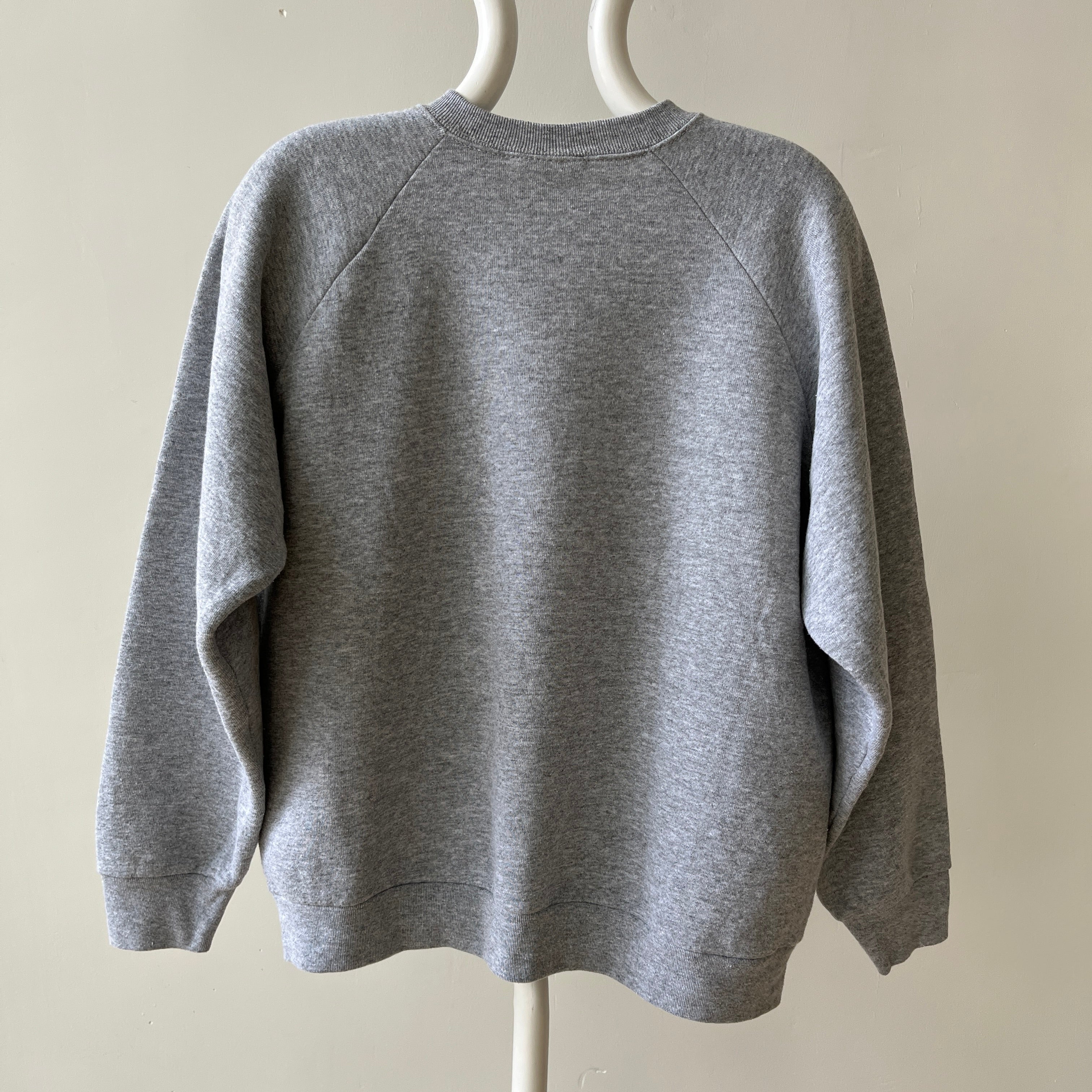 1990s Blank Grey Raglan Sweatshirt - !!!!!!!