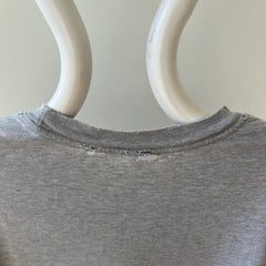 1980s Blank Grey Pocket T Shirt