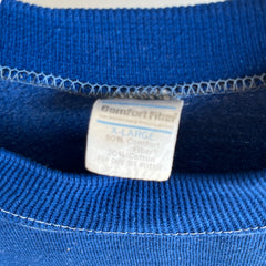 1970/80s Royal/Dark Royal Blue Raglan with White Contrast Stitching