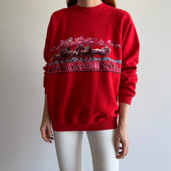 1990 Horses Galloping Wrap Around Sweatshirt - THIS!