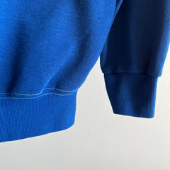 1970/80s Royal/Dark Royal Blue Raglan with White Contrast Stitching