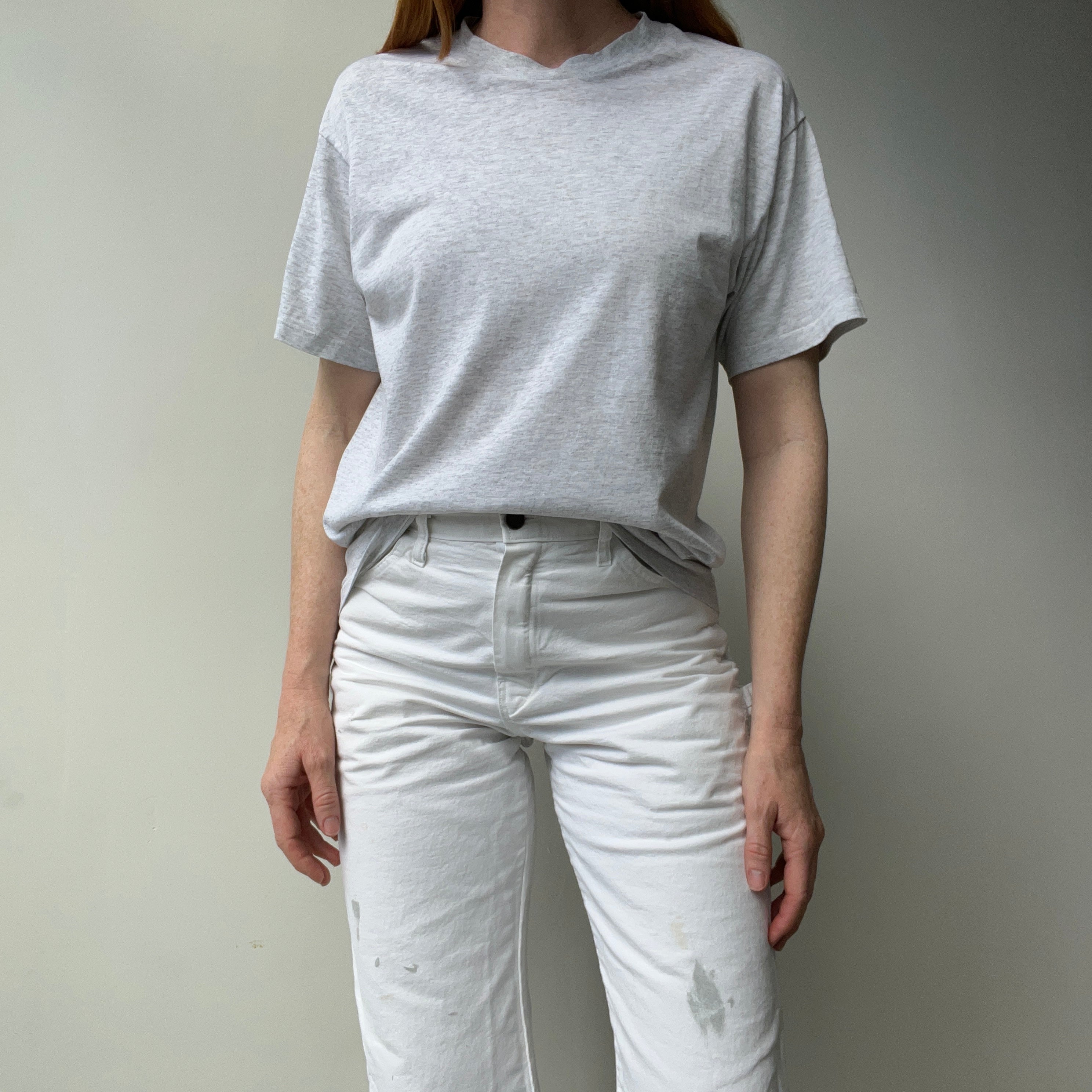 1980s Blank Light Gray Thin Single Stitch T-Shirt