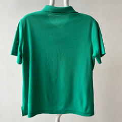 1970s/80s Blank Green Polo Style T Shirt - (Button Replaced)