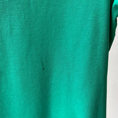 1970s/80s Blank Green Polo Style T Shirt - (Button Replaced)