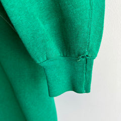 1970s Kelly Green Super Soft and Slouchy Raglan with Contrast Stitching