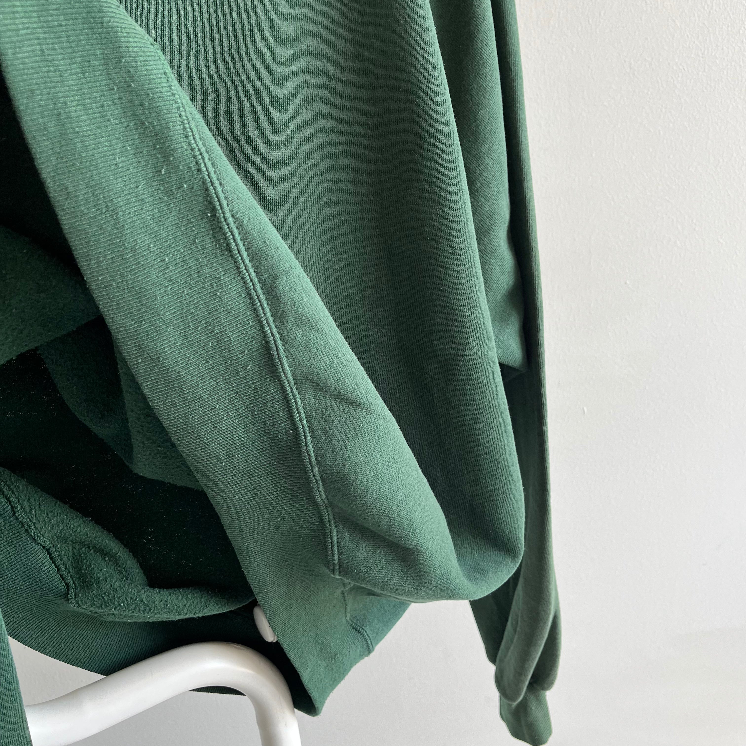 1980s Blank Forest Green Relaxed Fit Raglan by Jerzees