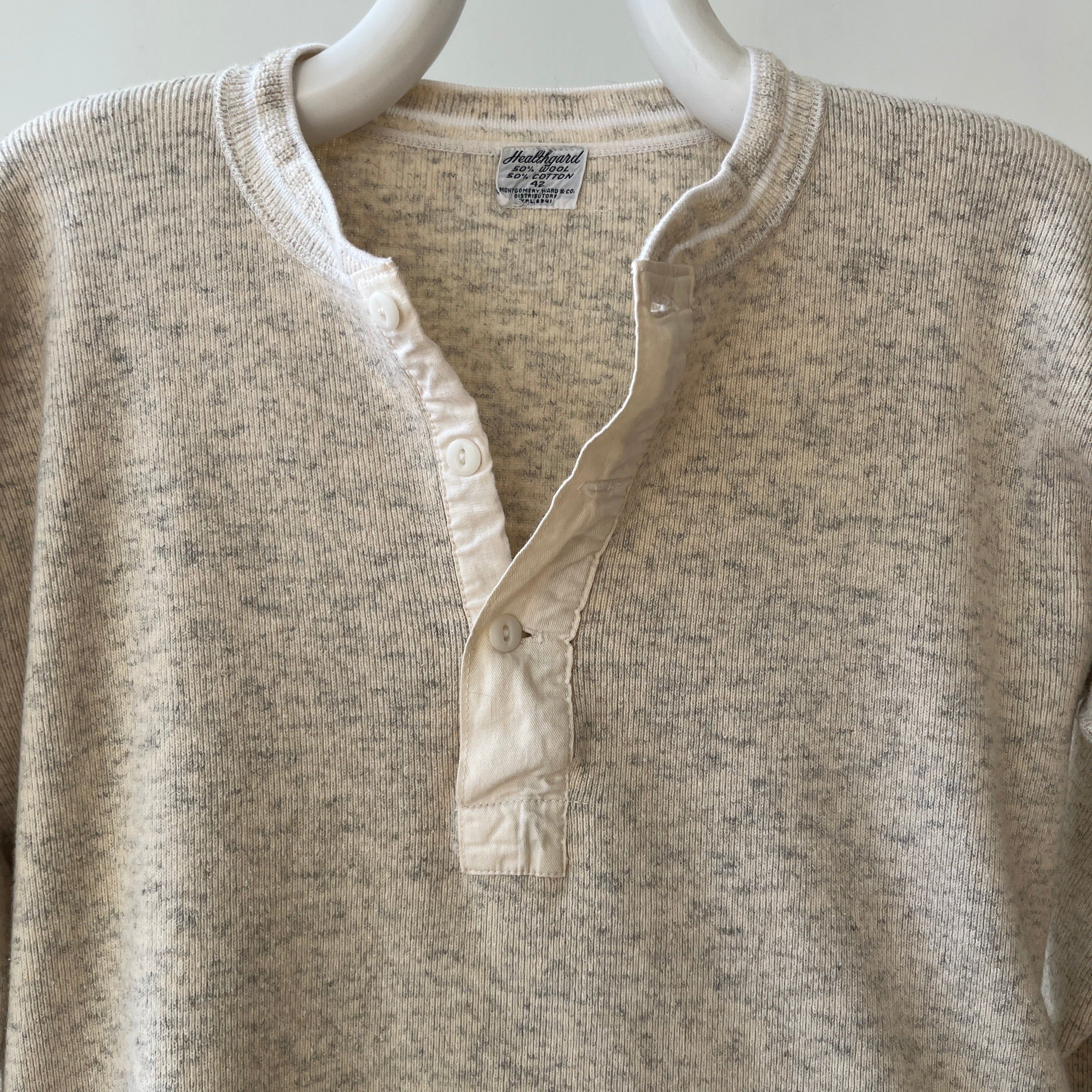 1930s Oatmeal Henley Shirt!!!!!