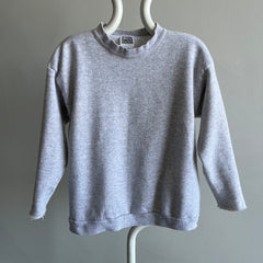 1980s Blank Gray Sweatshirt with the Cuffs Cut Off by Tultex