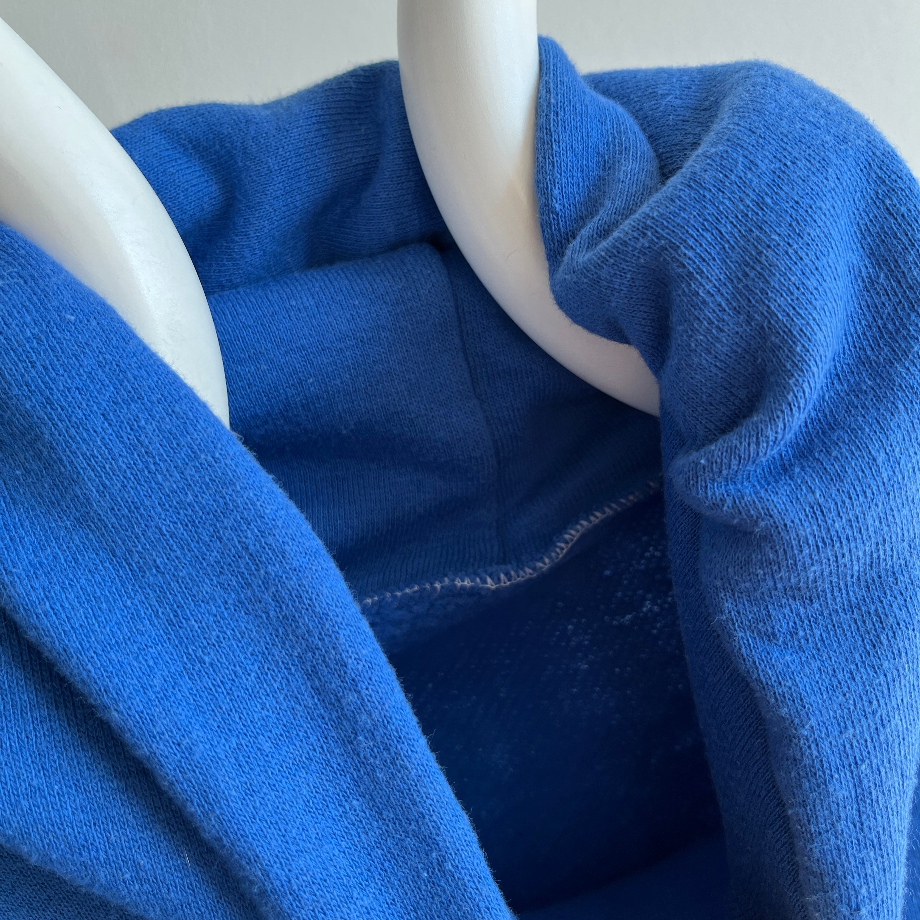 1980s Blue Hoodie Sweatshirt Vest