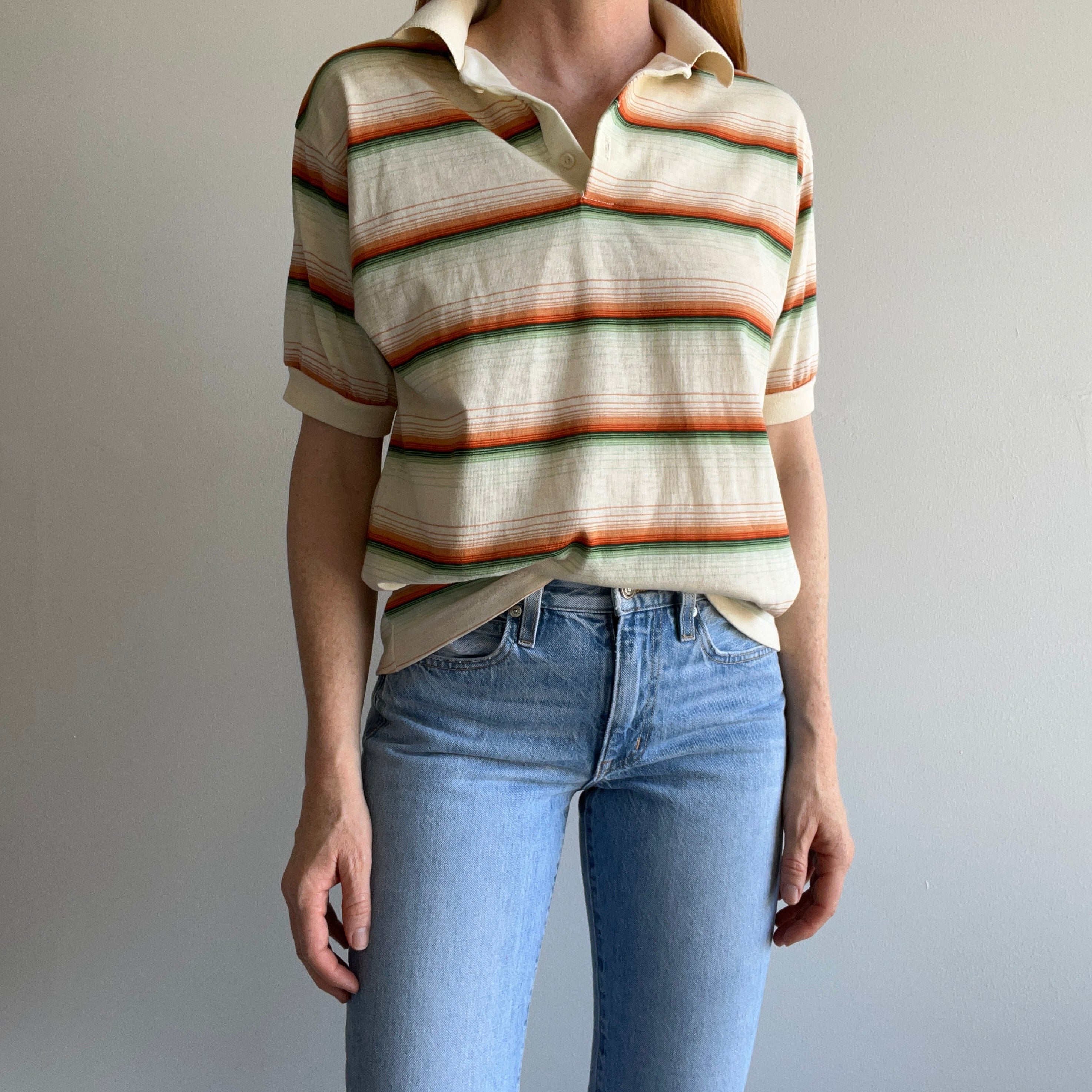 1970/80s Striped Polo Shirt by Kings Road/Sears