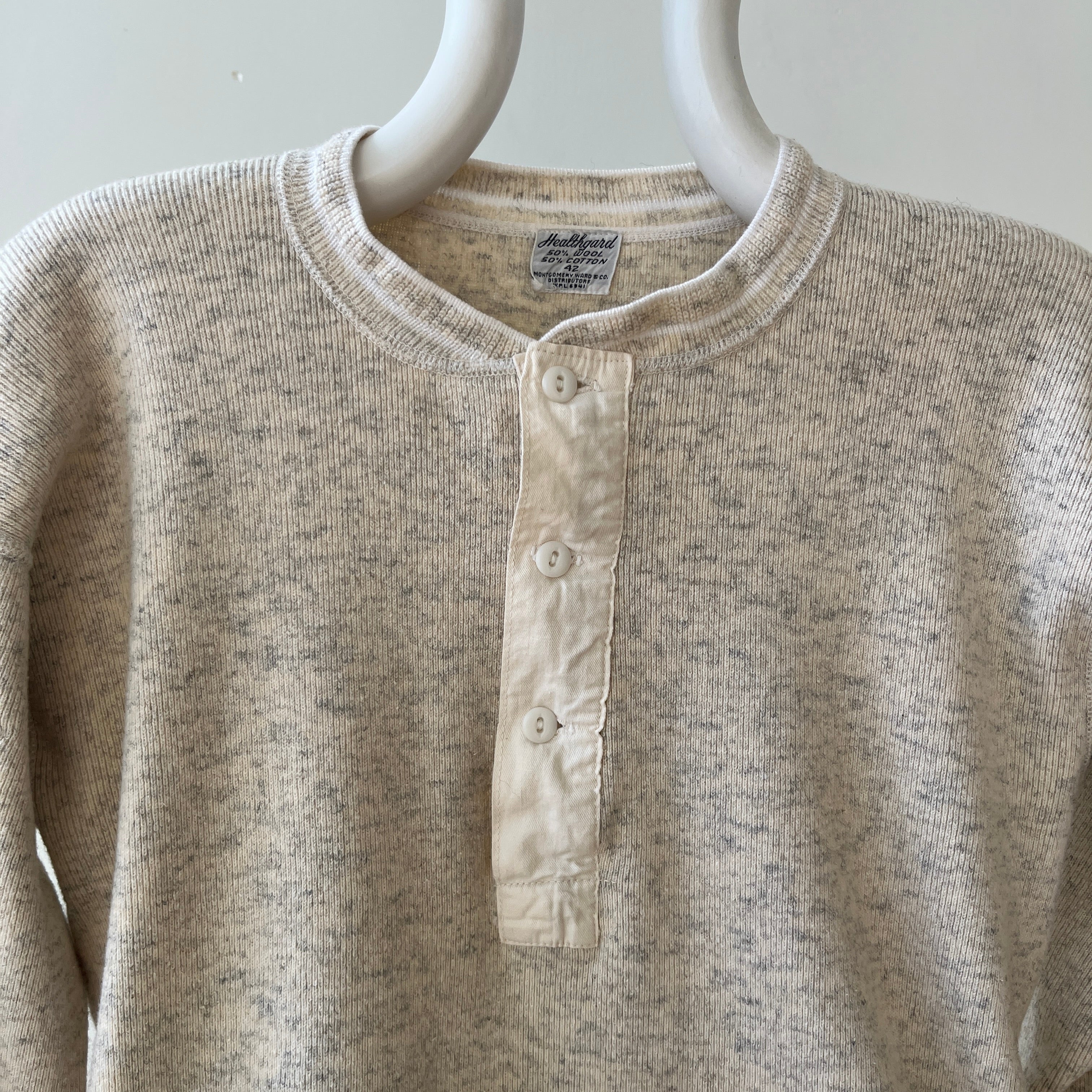 1930s Oatmeal Henley Shirt!!!!!