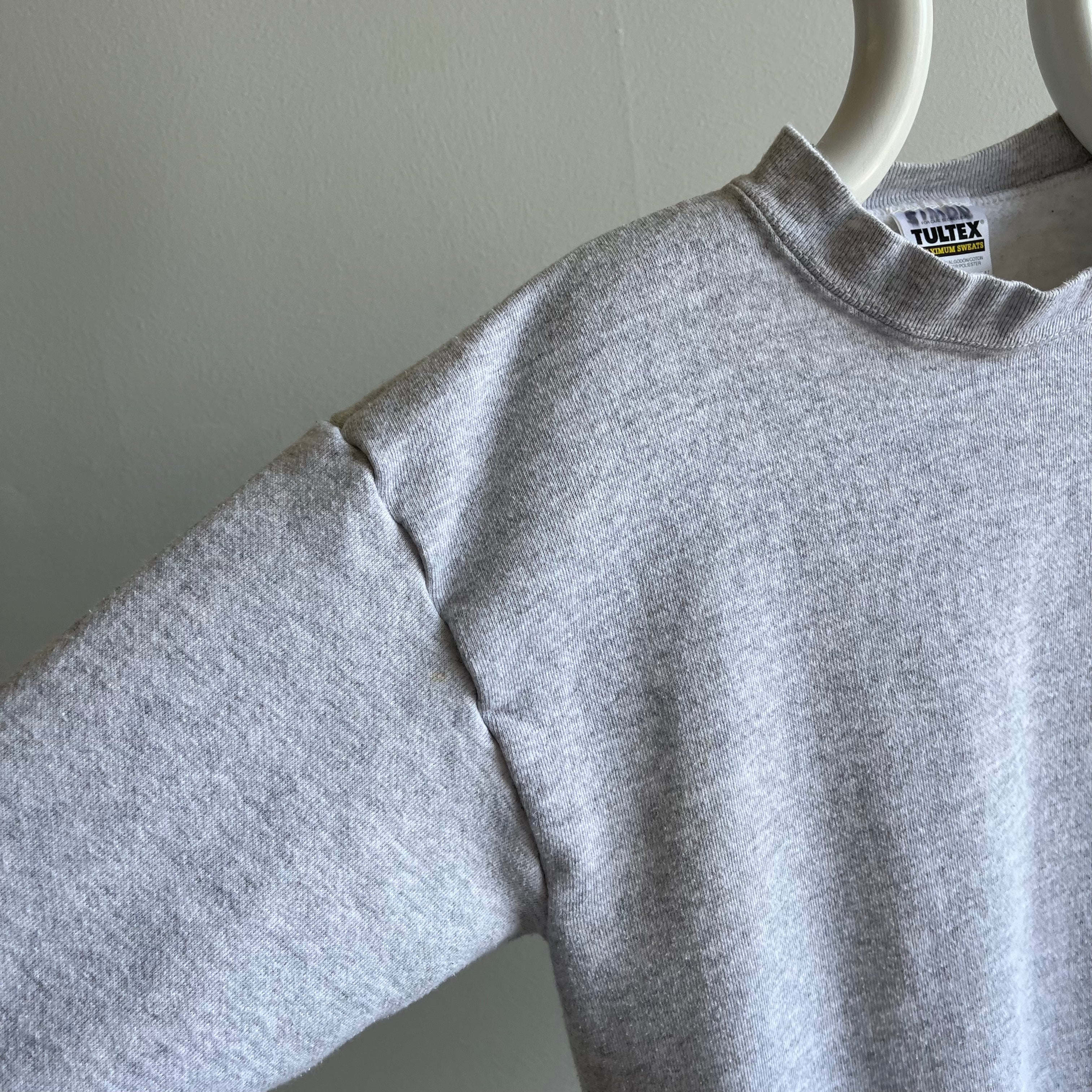 1980s Blank Gray Sweatshirt with the Cuffs Cut Off by Tultex