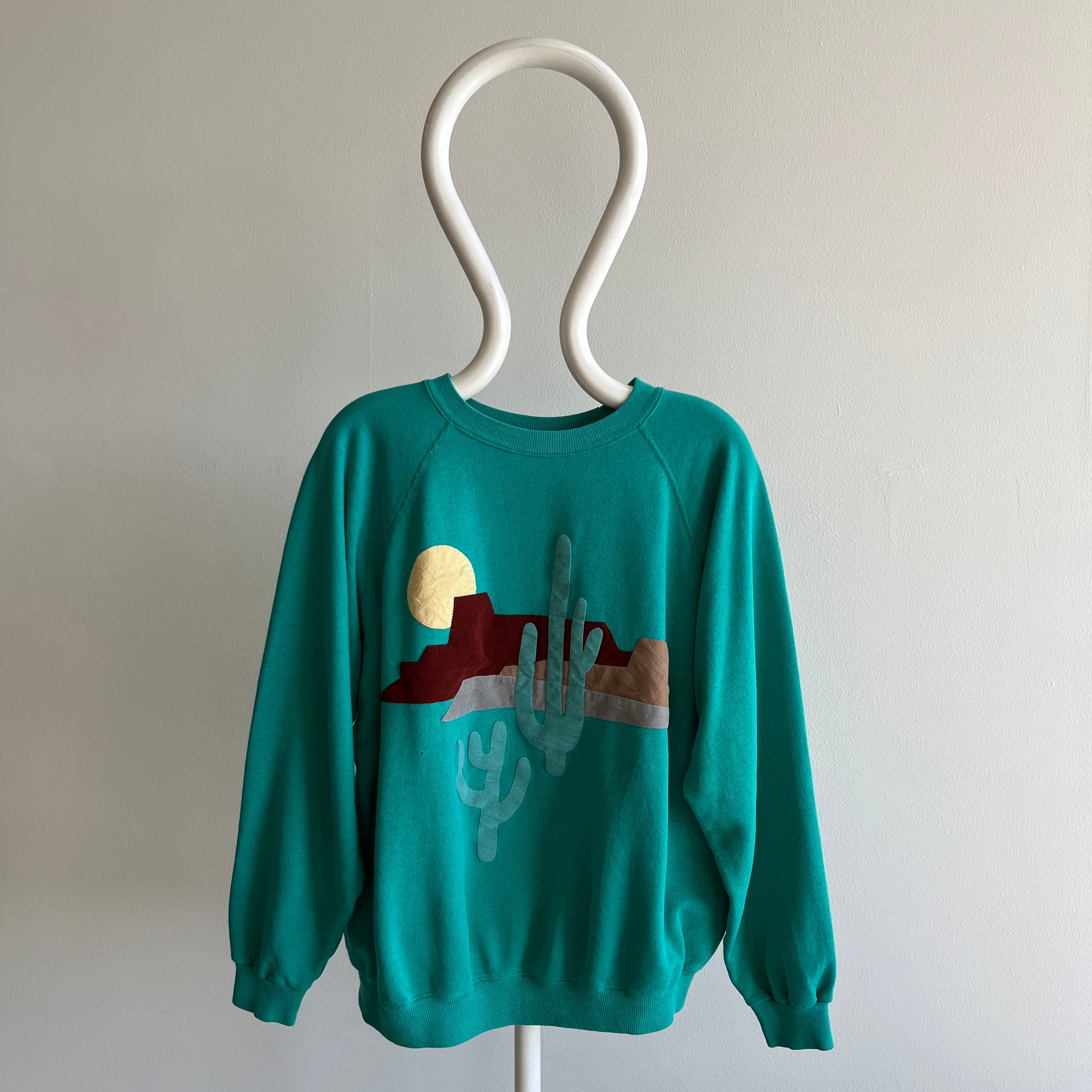 1980s Microsuede Style Desert Motif Sweatshirt (Is it DIY?)